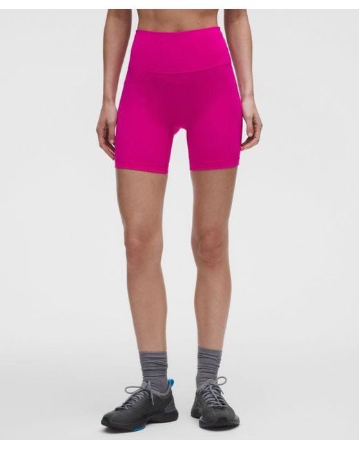 lululemon athletica Pink Wunder Train No Line High-Rise Short 6"