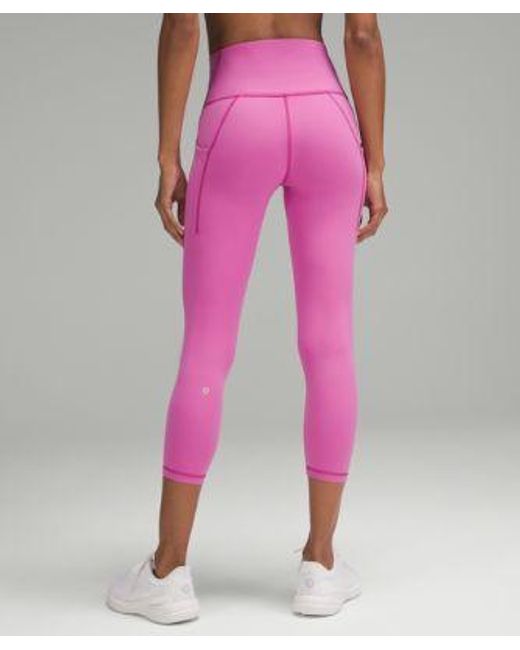 lululemon athletica Pink – Wunder Train High-Rise Crop Leggings With Pockets – 23" – –