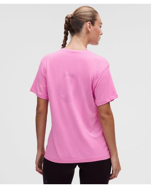 lululemon athletica Pink Swiftly Relaxed Short-Sleeve Shirt Hip Length