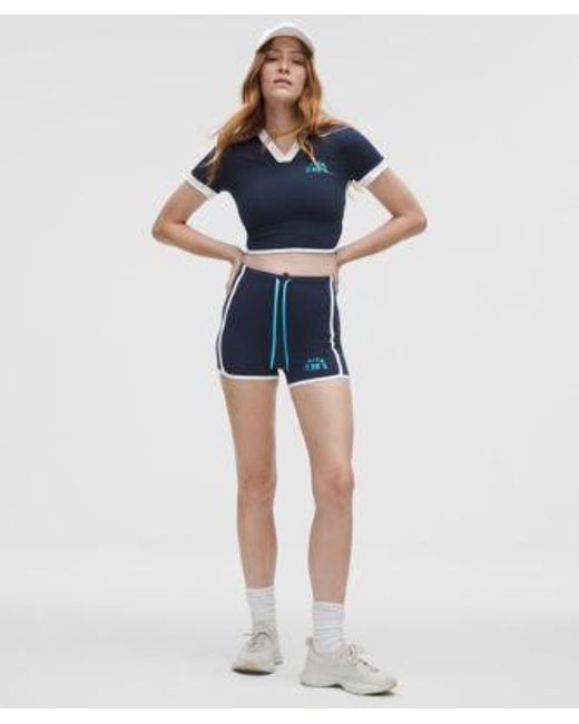 lululemon athletica Blue Nulu Sporty Trim Short-Sleeve Shirt