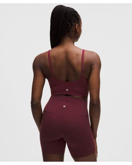lululemon athletica Red – Focuser High-Neck Sports Bra Light Support, C/D Cup – Color Burgundy/ –