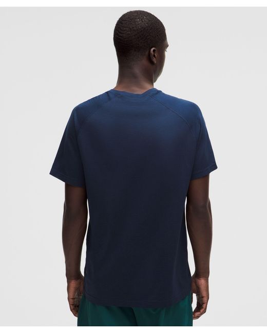 lululemon athletica Blue Metal Vent Tech Short-Sleeve Shirt for men