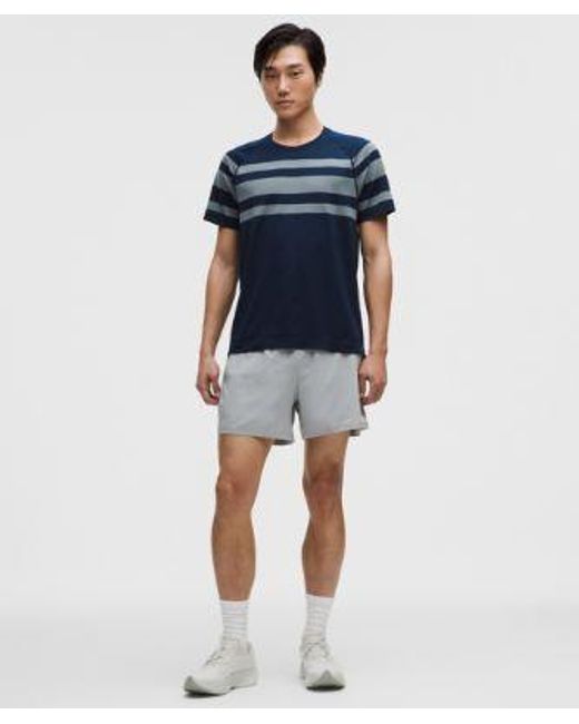 lululemon athletica Blue Metal Vent Tech Short-Sleeve Shirt for men