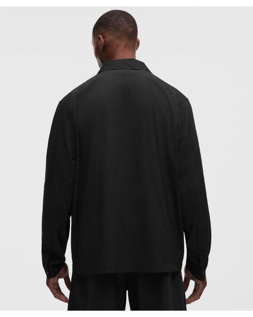 lululemon athletica Black Unshaken Long-Sleeve Collared Shirt for men