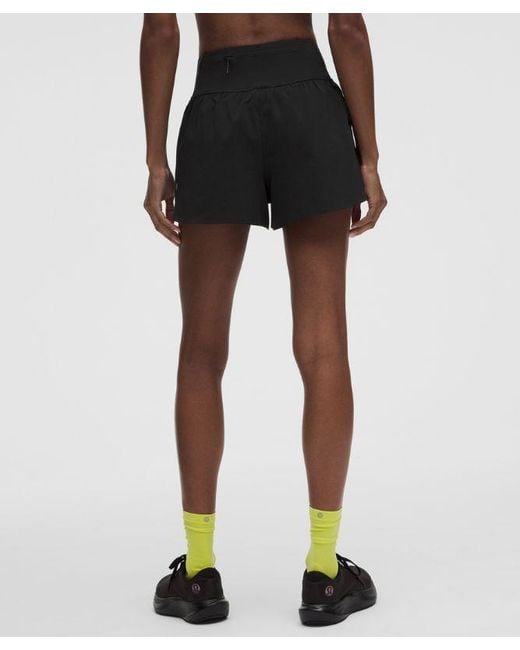 lululemon athletica Black – Fast And Free Mid-Rise Split Shorts Design – 3" – – Size Large