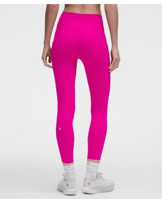 lululemon athletica Pink – Fast And Free High-Rise Tight Leggings 5 Pocket – 25" – – Size 14