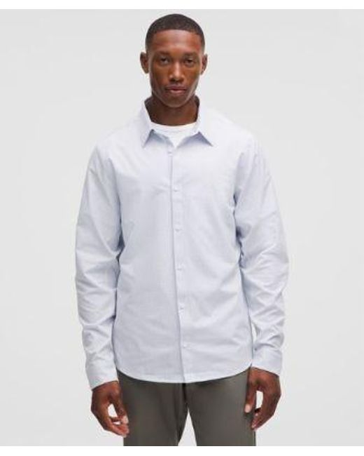 lululemon athletica White – New Venture Long-Sleeve Shirt Slim-Fit – – Size Small for men
