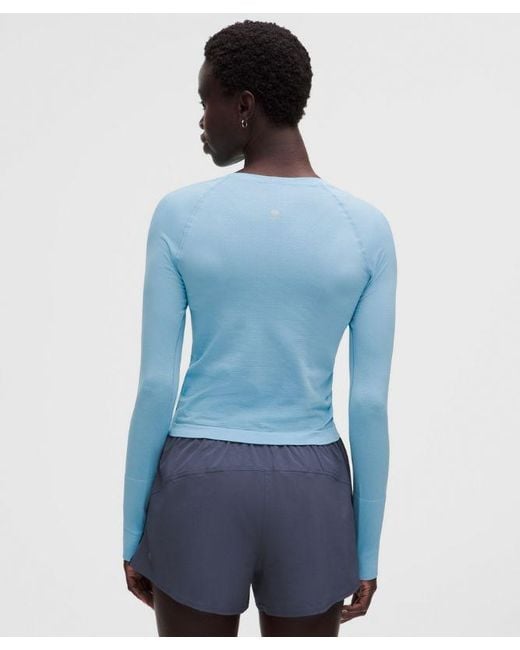 lululemon athletica Blue – Swiftly Tech Long-Sleeve Shirt 2.4 Waist Length – – Size 4