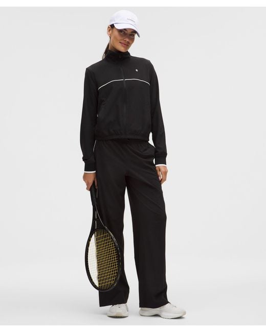 lululemon athletica Black Court Rival Mid-Rise Wide-Leg Track Pant