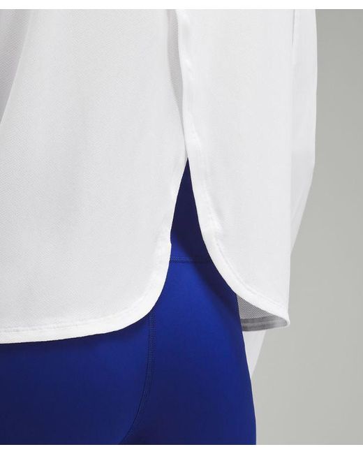 lululemon athletica White Mesh Panelled Running Long-sleeve Shirt