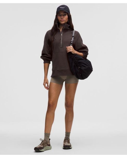 lululemon athletica Brown – Scuba Oversized Funnel-Neck Half Zip Sweatshirt Long – – Size 6