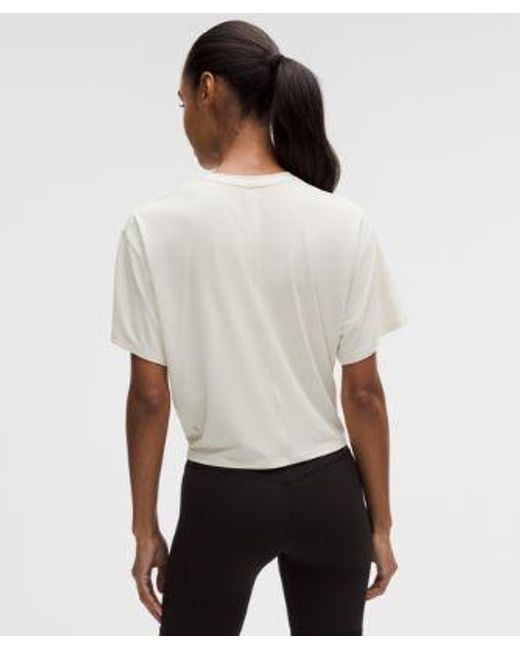 lululemon athletica White – All-Sport Tie-Front Short-Sleeve Shirt – – Size Large