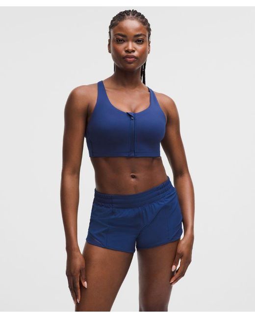 lululemon athletica Blue – Energy Zip-Front Sports Bra High-Support, B–G Cups – – Size 6