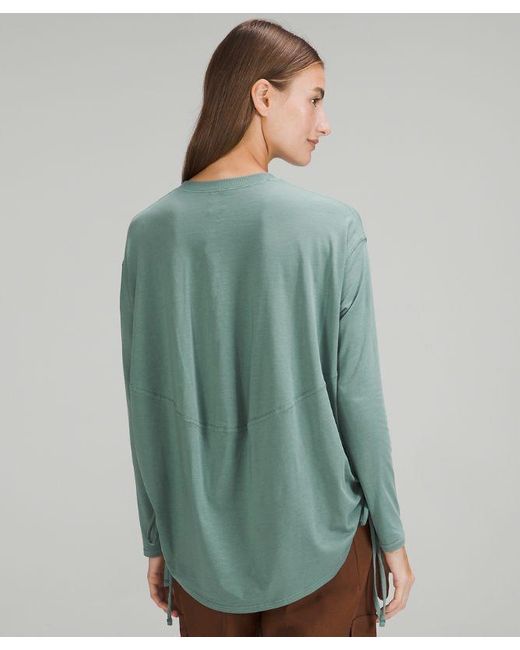 lululemon athletica Green – Pima Cotton Side-Cinch Long-Sleeve Shirt – –