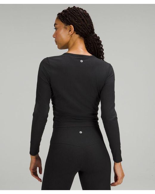 lululemon athletica All It Takes Ribbed Nulu Long-sleeve Shirt - Color Black - Size 10