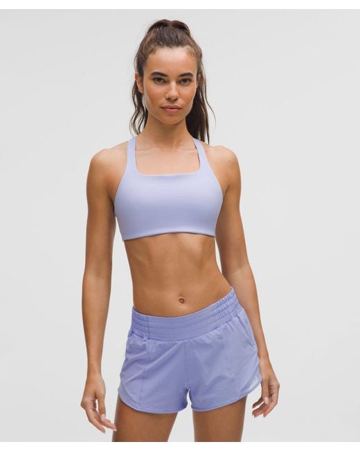 lululemon athletica Blue – Ultralu Square-Neck Workout Sports Bra Medium Support, B/C Cup – – Size 14