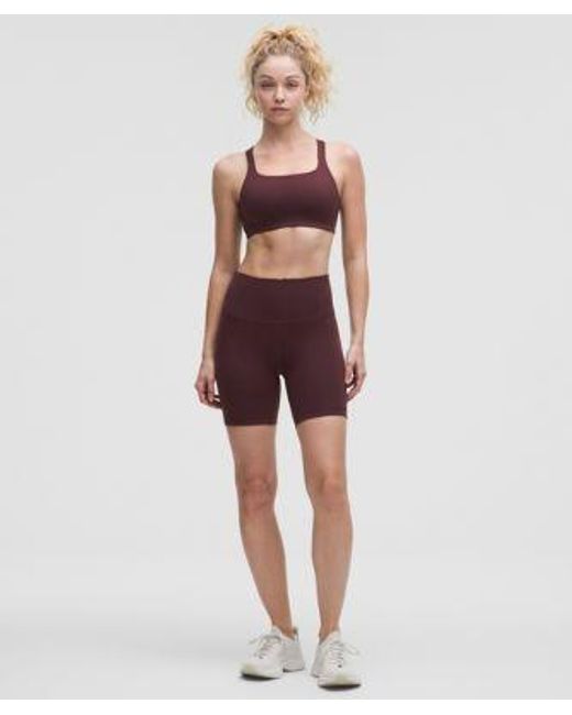 lululemon athletica Red Ultralu Square-Neck Workout Bra Medium Support, B/C Cup