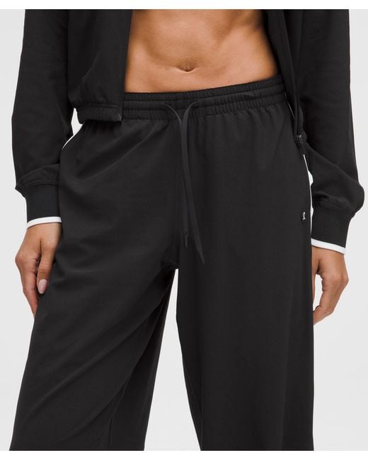 lululemon athletica Black Court Rival Mid-Rise Wide-Leg Track Pant