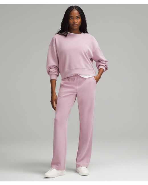 lululemon Softstreme Perfectly Oversized Cropped Crew Sweatshirt Size 14 in Pink Lyst