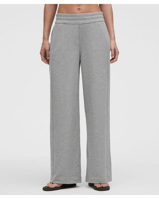 lululemon athletica Gray – Scuba Mid-Rise Wide-Leg Pants Waffle – – Size Large