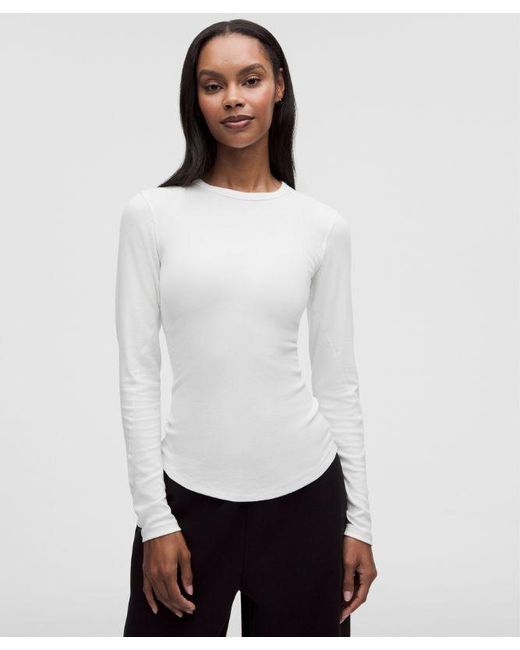lululemon athletica Hold Tight Long-sleeve Shirt - Color White - Size 10
