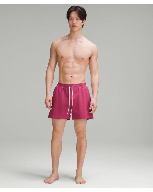 lululemon athletica Red Pool Shorts 5" Lined for men