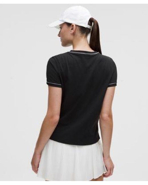 lululemon athletica Black Crewneck Tennis Short-Sleeve Shirt