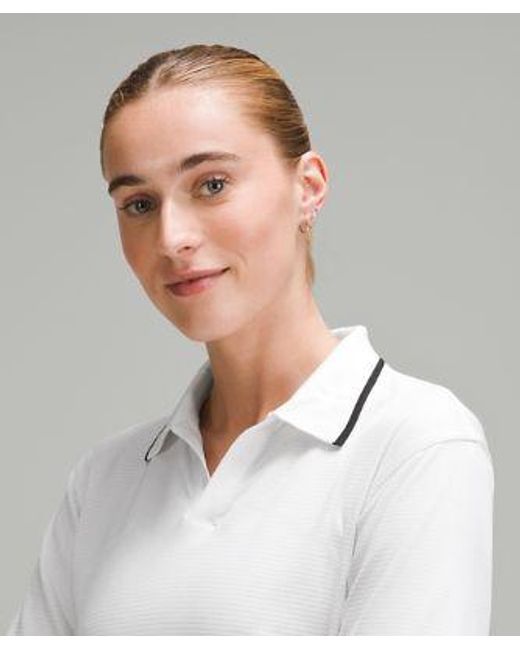 lululemon athletica White Swiftly Tech Short-Sleeve Polo Shirt Colour Tip