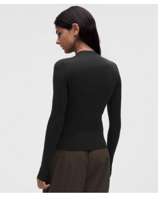 lululemon athletica Black Wundermost Ultra-Soft Nulu Crewneck Long-Sleeve Shirt