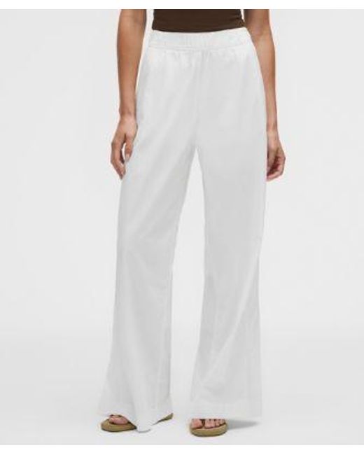 lululemon athletica White – Lululinen High-Rise Relaxed-Fit Pants Regular – – Size Large