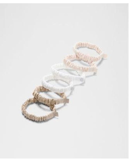 lululemon athletica White – Skinny Hair Scrunchies 6 Pack – /Khaki