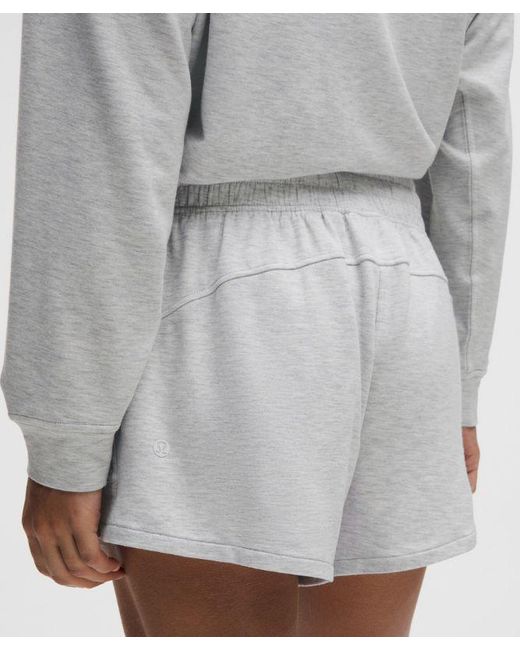 lululemon athletica Gray – Becalm Mid-Rise Wide-Waistband Shorts – 3" – Color Light/ – Size Large