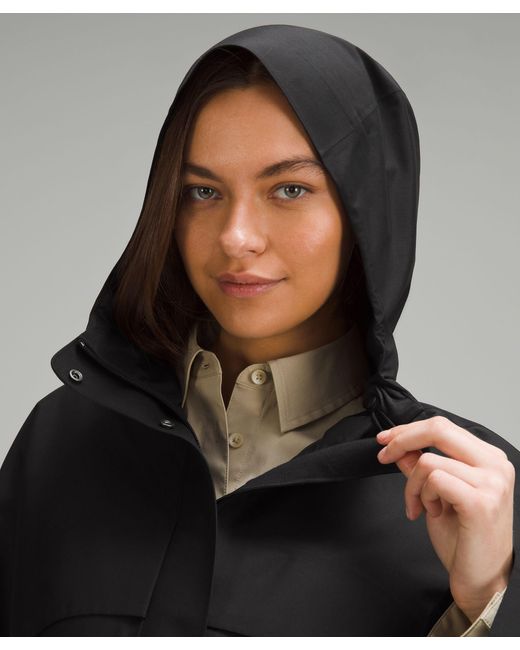 lululemon athletica Black Mid-length Waterproof Rain Coat