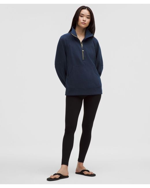 lululemon athletica Blue – Scuba Oversized Funnel-Neck Half Zip Sweatshirt Long – – Size 6