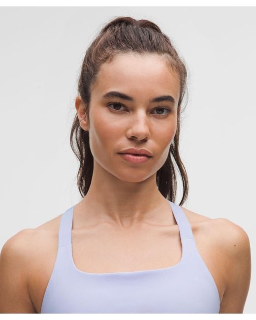 lululemon athletica Blue – Ultralu Square-Neck Workout Sports Bra Medium Support, B/C Cup – – Size 14