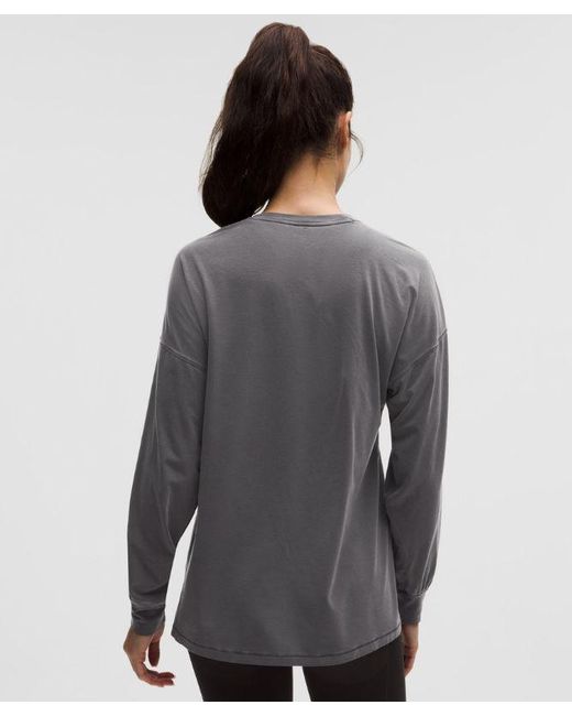 lululemon athletica Gray – Easyset Relaxed-Fit Long-Sleeve Shirt Wash – – Size 4
