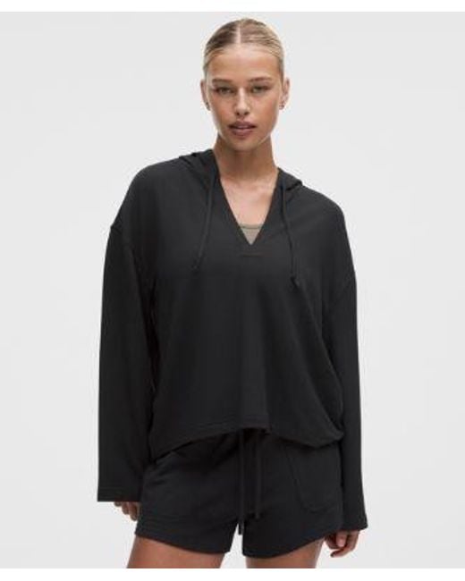 lululemon athletica Black – Becalm V-Neck Hoodie Fabric – – Size Large