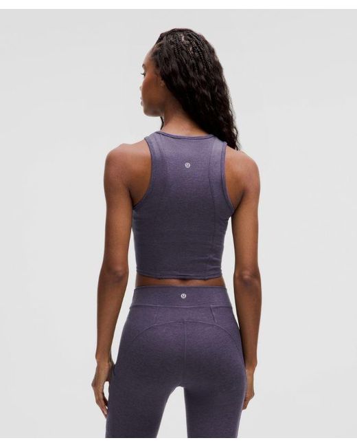 lululemon athletica Purple Softy Suedey Crewneck Cropped Tank Top