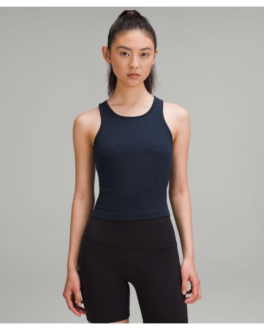 lululemon athletica Blue Ebb To Street Cropped Racerback Tank Top