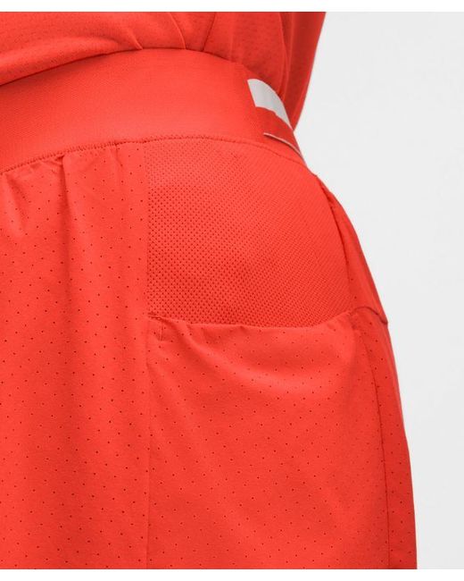 lululemon athletica Red Fast And Free Lined Running Short 5" for men