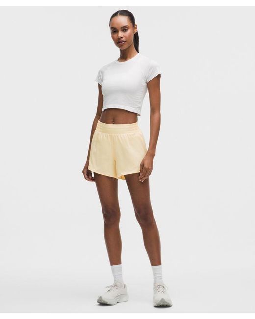 lululemon athletica White – Hotty Hot High-Rise Lined Shorts – 4" – – Size 18