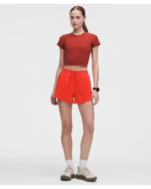 lululemon athletica Red – Swiftly Tech Cropped Short-Sleeve Shirt 2.4 – – Size 4