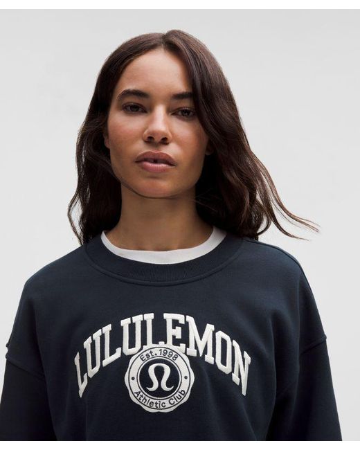 lululemon athletica Blue – Perfectly Oversized Crew Sweatshirt Graphic – – Size Large