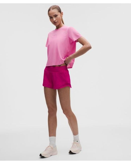 lululemon athletica Purple – Fast And Free Short-Sleeve Shirt – – Size Large