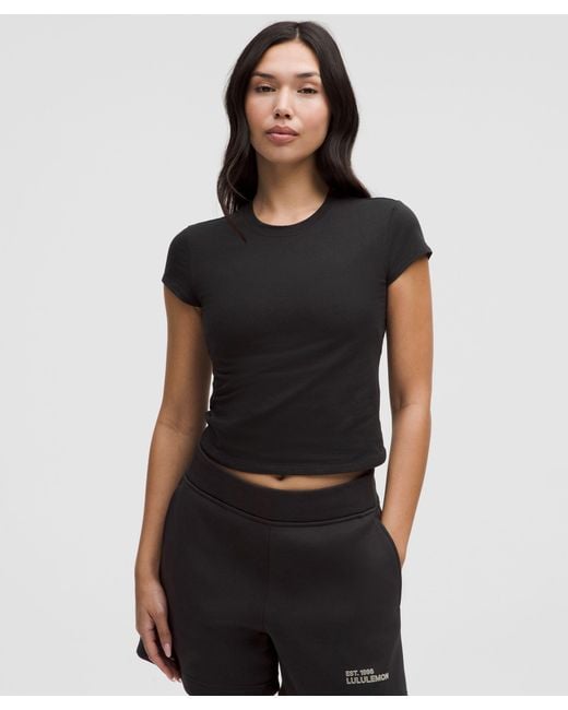 lululemon athletica Black Organic Cotton Baby Tee