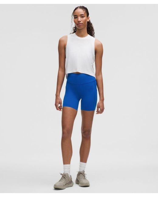 lululemon athletica Blue Fast And Free High-Rise Short 6"