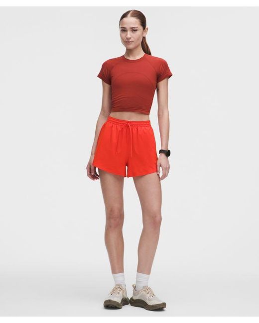 lululemon athletica Red – Swiftly Tech Cropped Short-Sleeve Shirt 2.4 – – Size 4