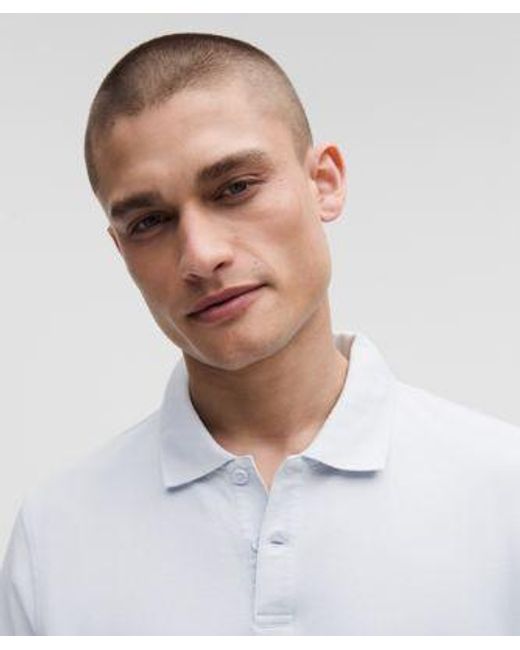 lululemon athletica White Cotton Pique Short-Sleeve Polo Shirt for men