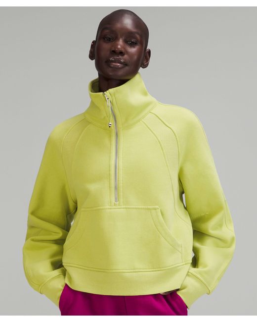 lululemon athletica Scuba Oversized Funnel Neck Half Zip in Yellow | Lyst