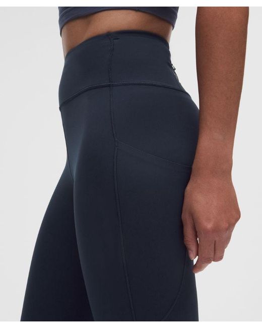 lululemon athletica Blue Fast And Free 6-Pocket High-Rise Crop 23"